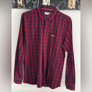 Lacoste Men's Checkered Red and Blue Shirt